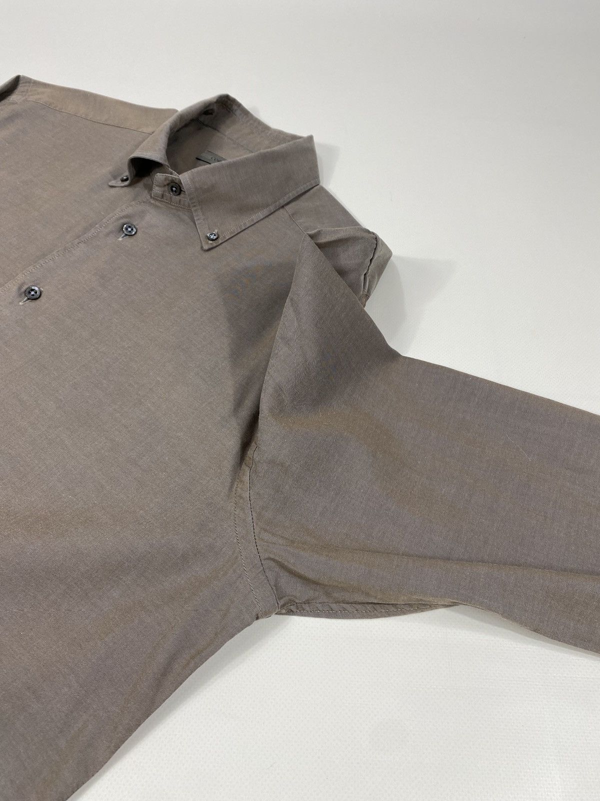 Corneliani Corneliani Indigo Brown Two Tone Light Bronze Shirt Size US L / EU 52-54 / 3 - 3 Thumbnail