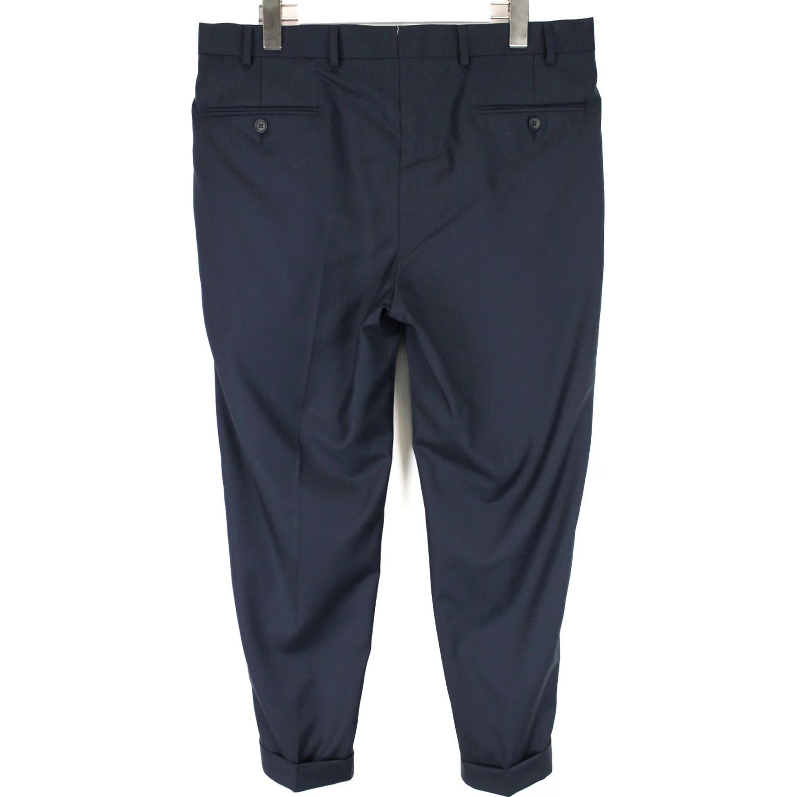 Suitsupply Suitsupply Brescia Trousers Men's UK 34S Pure Wool Pleated Turn Up Navy Wool Dress Pants Slim Front Type: Pleated (No Abbreviations) Size US 34 / EU 50 - 3 Thumbnail