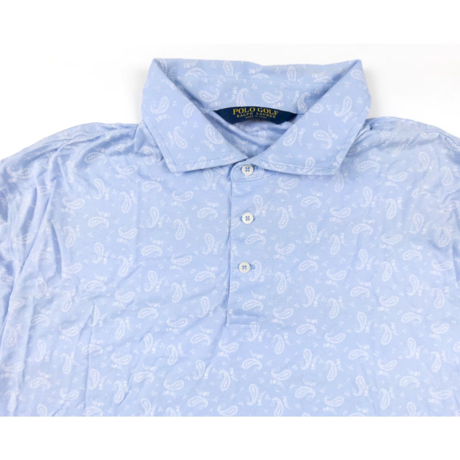 Ralph Lauren Polo Golf Ralph Lauren Blue Paisley Polo Shirt Adult XL Short Sleeve Mens Size US XL / EU 56 / 4 - 2 Thumbnail
