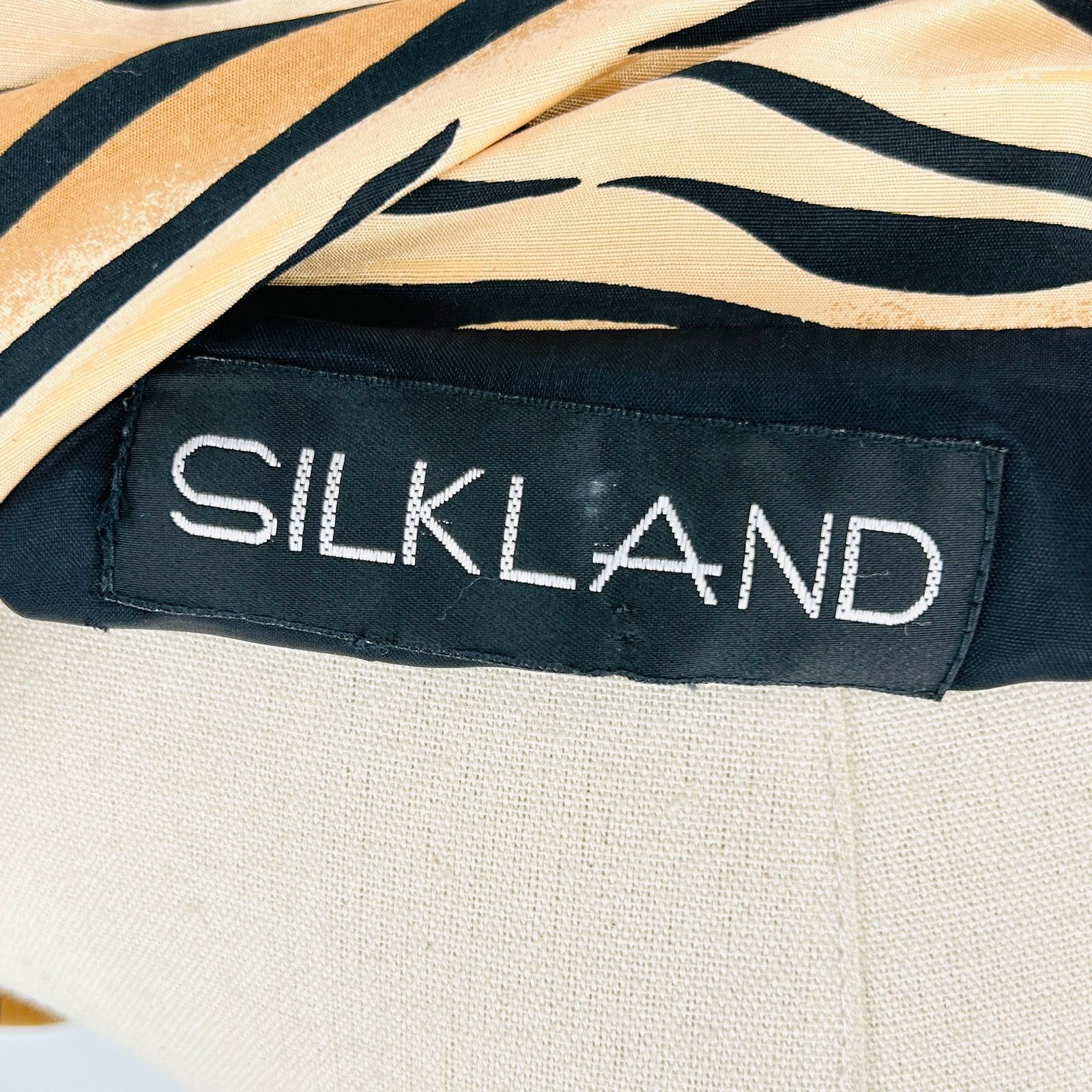 Vintage Vintage Y2K Silkland Tiger Stripe Animal Print Silk Jacket Size L / US 10 / IT 46 - 6 Thumbnail