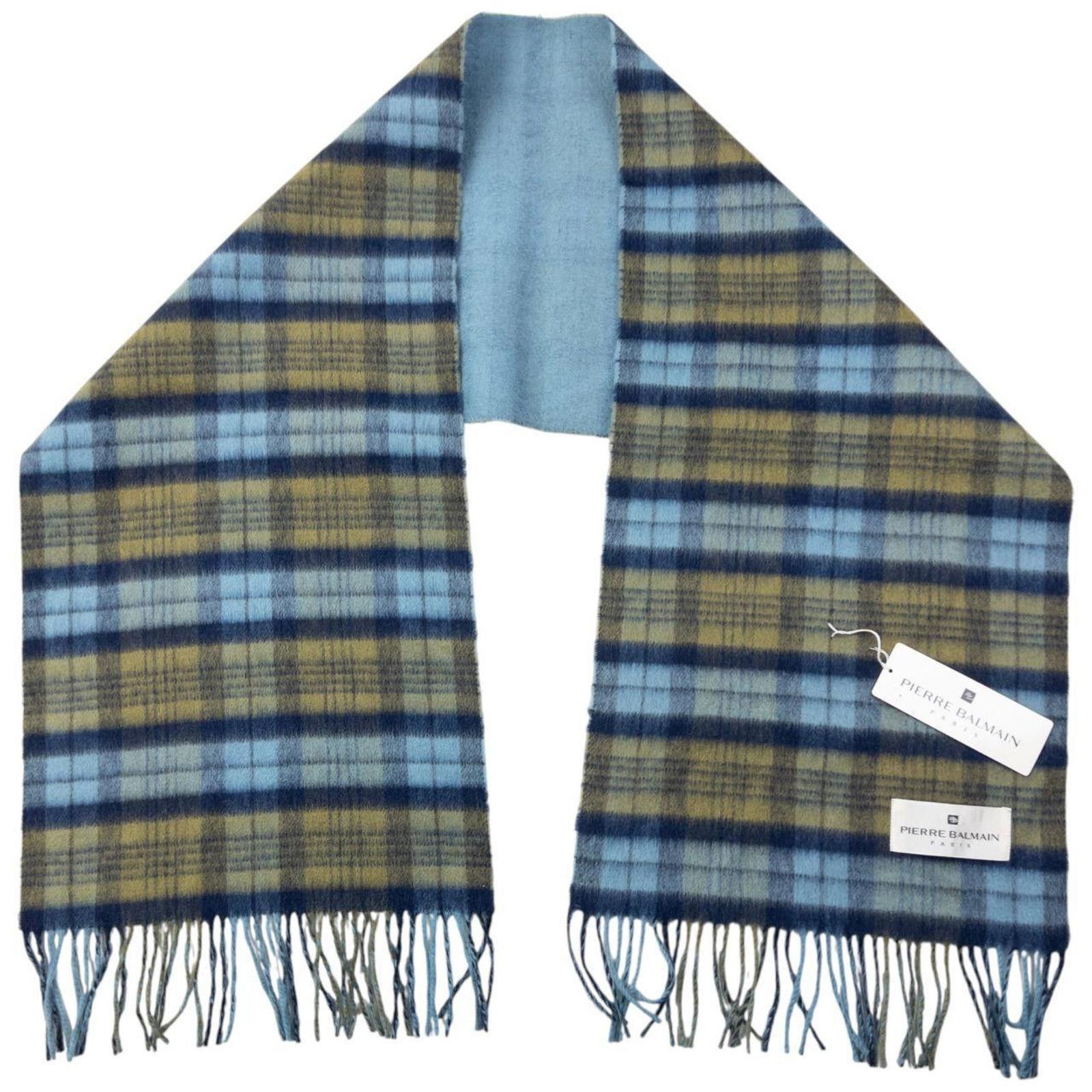 Pierre Balmain Vintage 90s Pierre Balmain Checkered Wool Tassel Scarf Size ONE SIZE - 2 Thumbnail