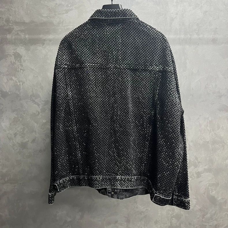 Balenciaga latest black crystal full diamond pattern logo d