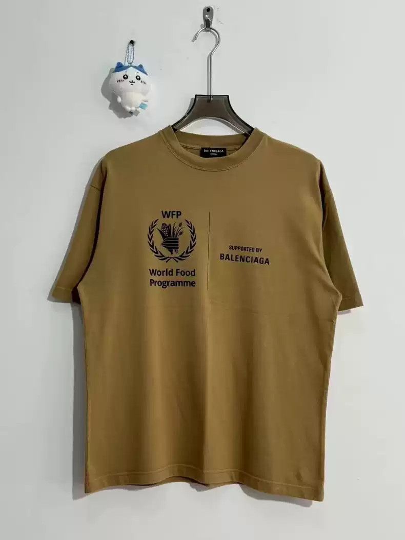 image of Balenciaga World Food Programme Short Sleeved in Brown, Men's (Size XS)