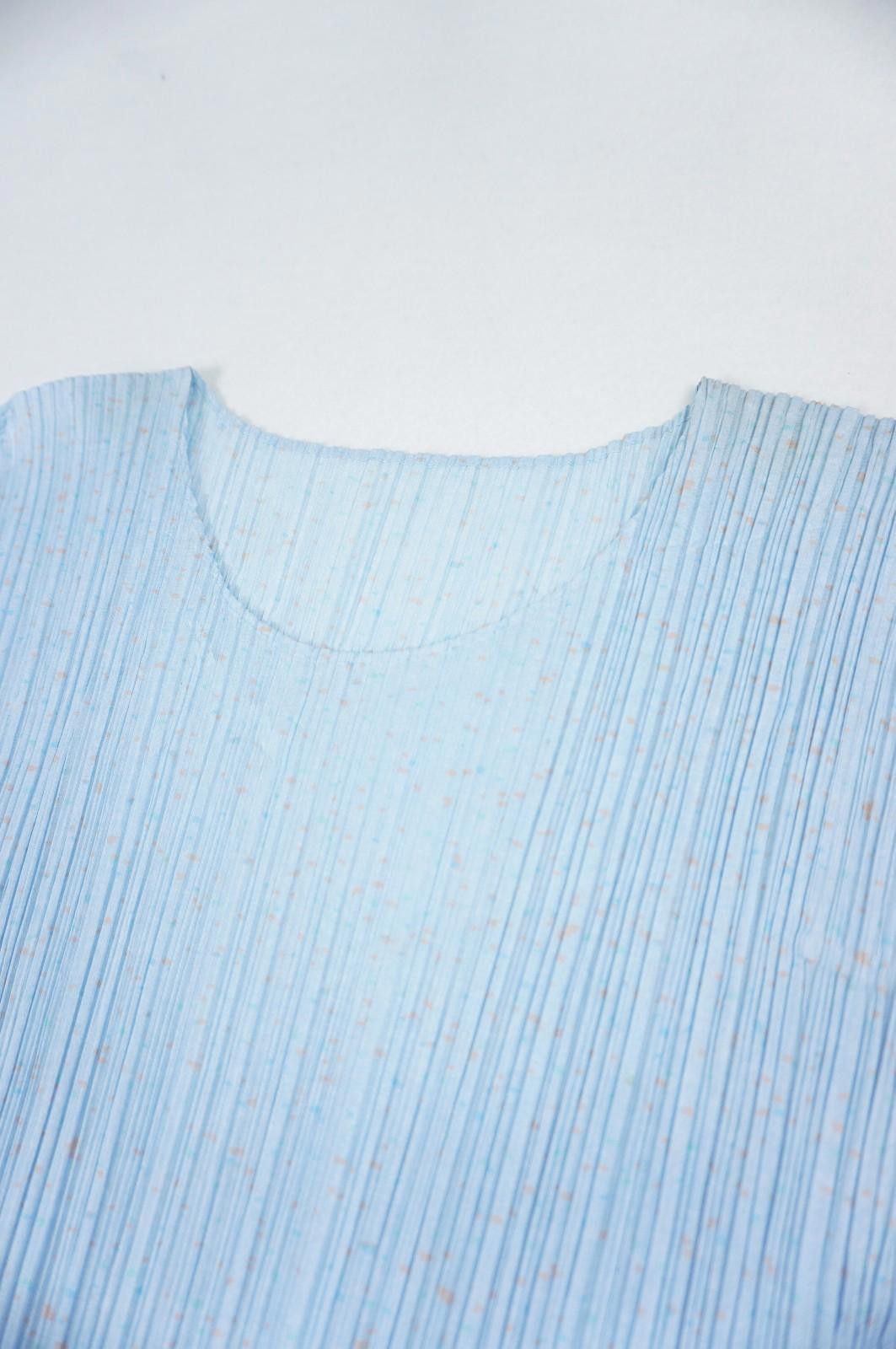 Issey Miyake PLEATS PLEASE by ISSEY MIYAKE Pastel Blue Top Size M / US 6-8 / IT 42-44 - 4 Thumbnail
