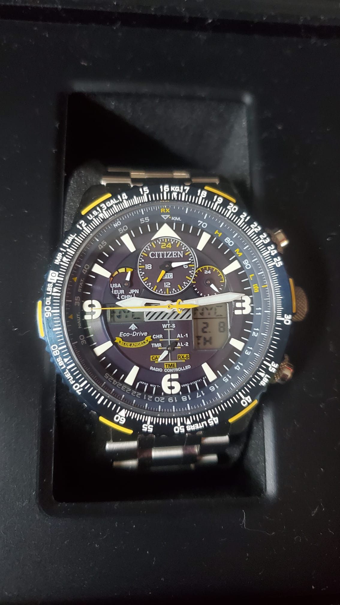 image of Citizen Promaster Skyhawk A-T in Silver/Blue, Men's (Size 46)