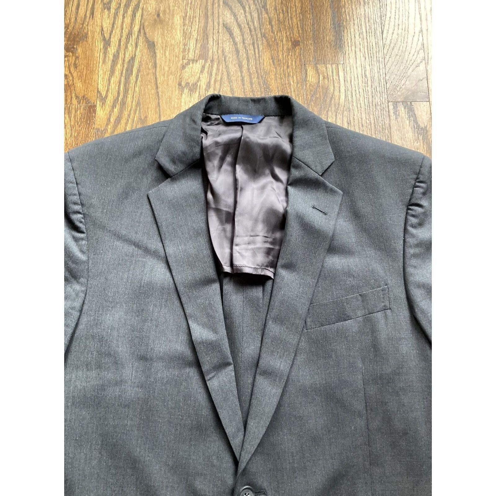 Brooks Brothers Brooks Brothers Blazer Mens 42R Regular Wool Gray Notch Lapel Single-Breasted Two-Button Front Jacket Coat Size 42R - 4 Thumbnail
