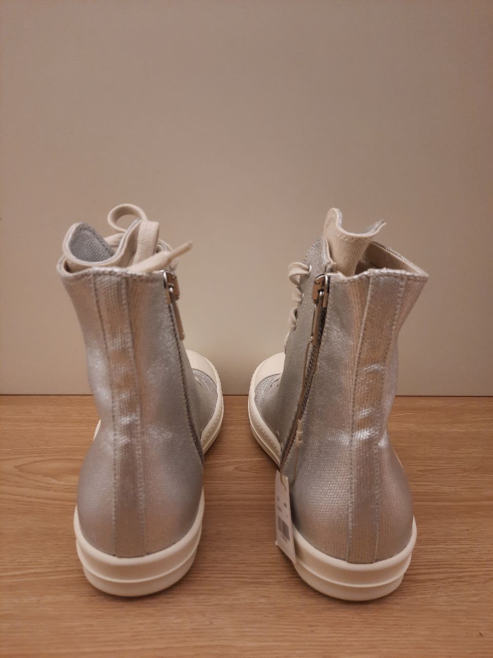 Rick Owens Drkshdw *New* Silver Ramones Hi Sneakers Size US 7 / EU 40 - 4 Thumbnail