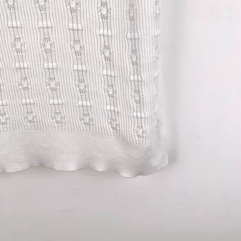 Chanel Chanel 24 white cotton logo embroidered round-neck sleevel Size S / US 4 / IT 40 - 5 Thumbnail
