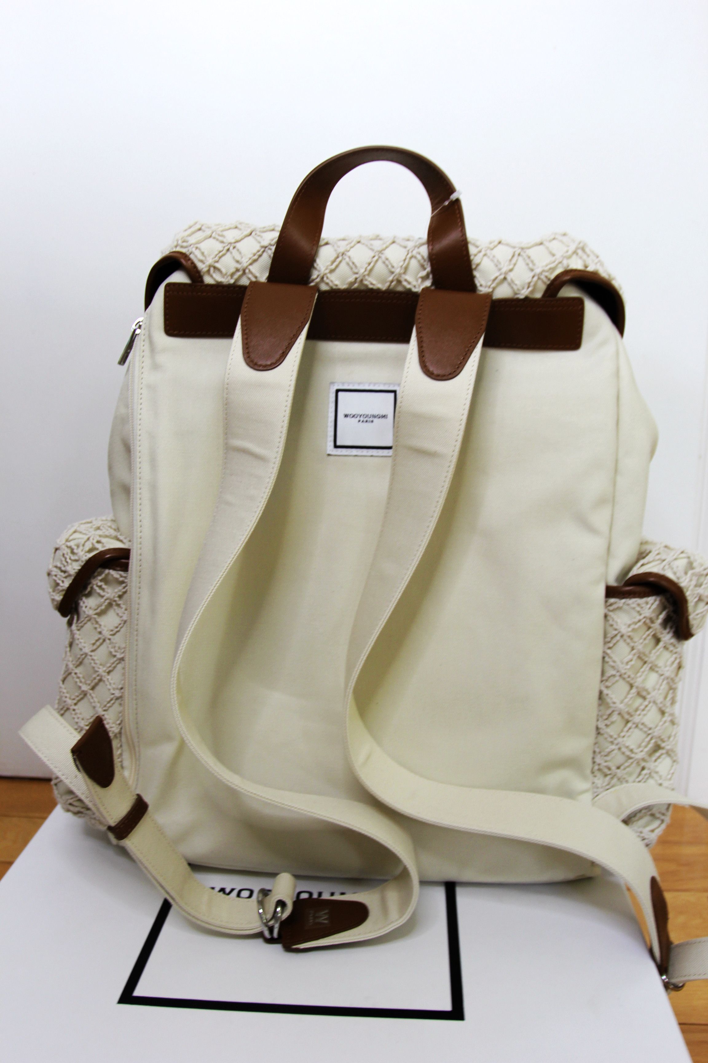 Wooyoungmi BNWT SS25 WOOYOUNGMI IVORY KNIT NET COTTON BACKPACK Size ONE SIZE - 3 Thumbnail