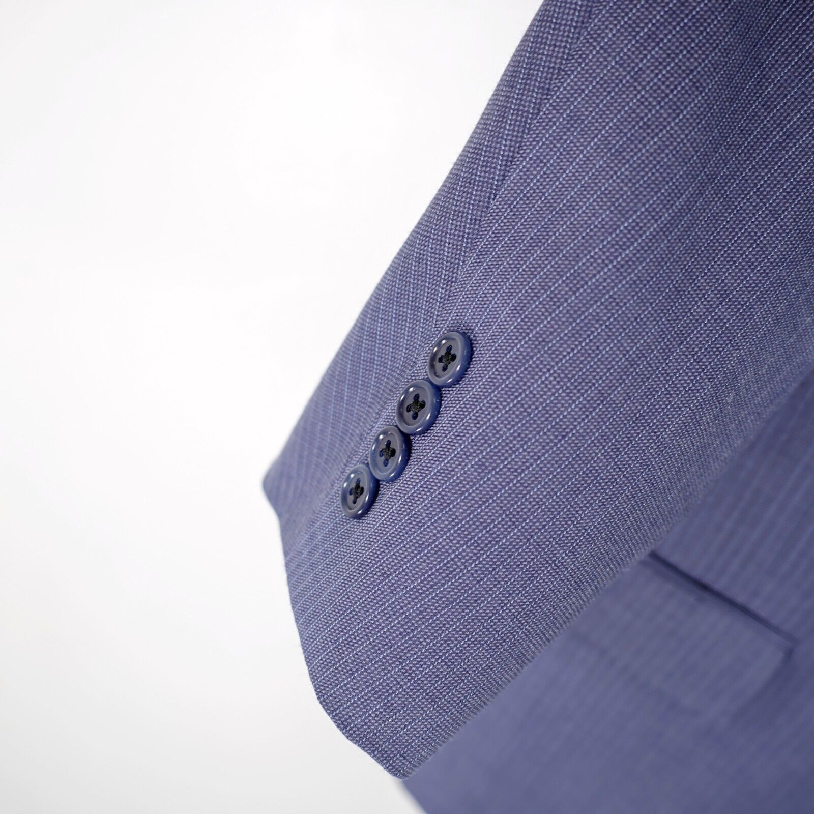 Hart Schaffner Marx Hart Schaffner Marx Light Blue Worsted Wool Striped Suit 46S Size 46S - 6 Thumbnail