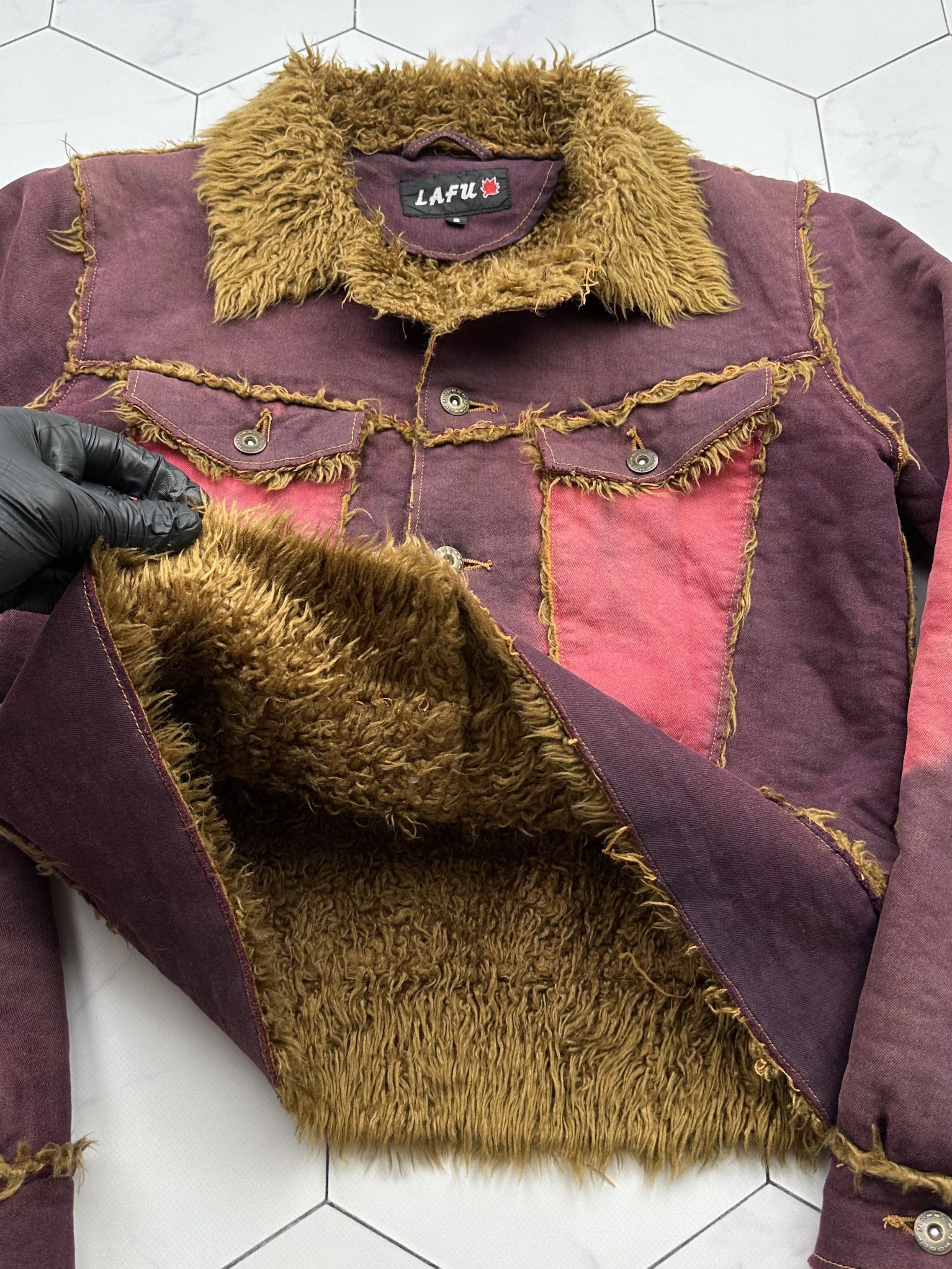 Vintage Vintage Faded Faux Sheepskin Jacket (B365)D15 E2 Size S / US 4 / IT 40 - 4 Thumbnail