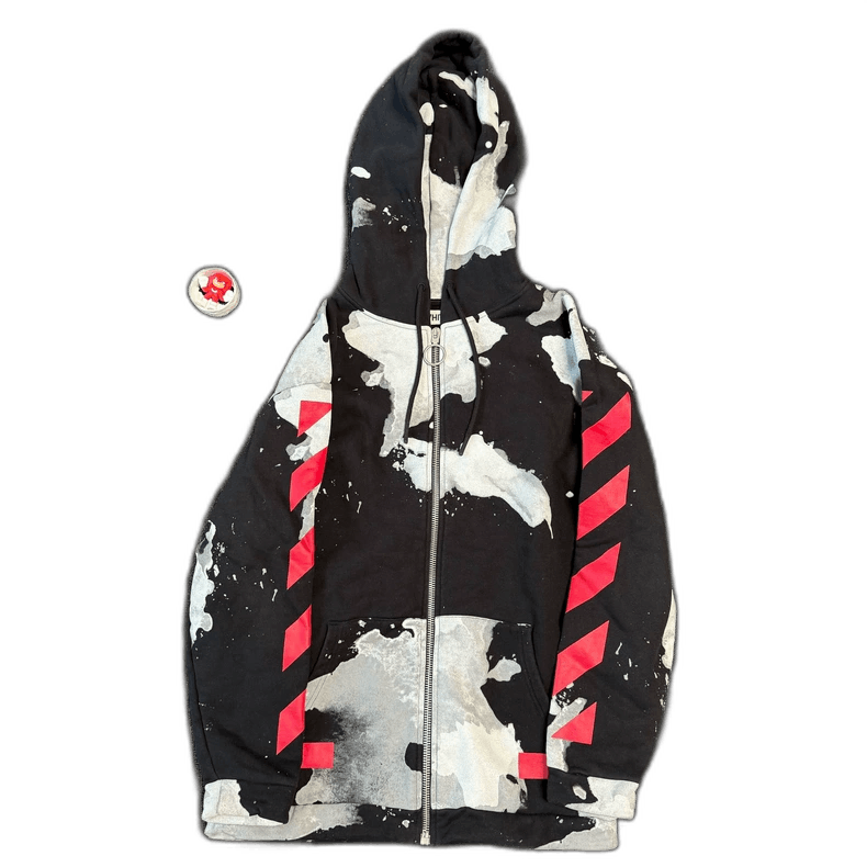 Off White OW Rendered Zip-Up Hoodie