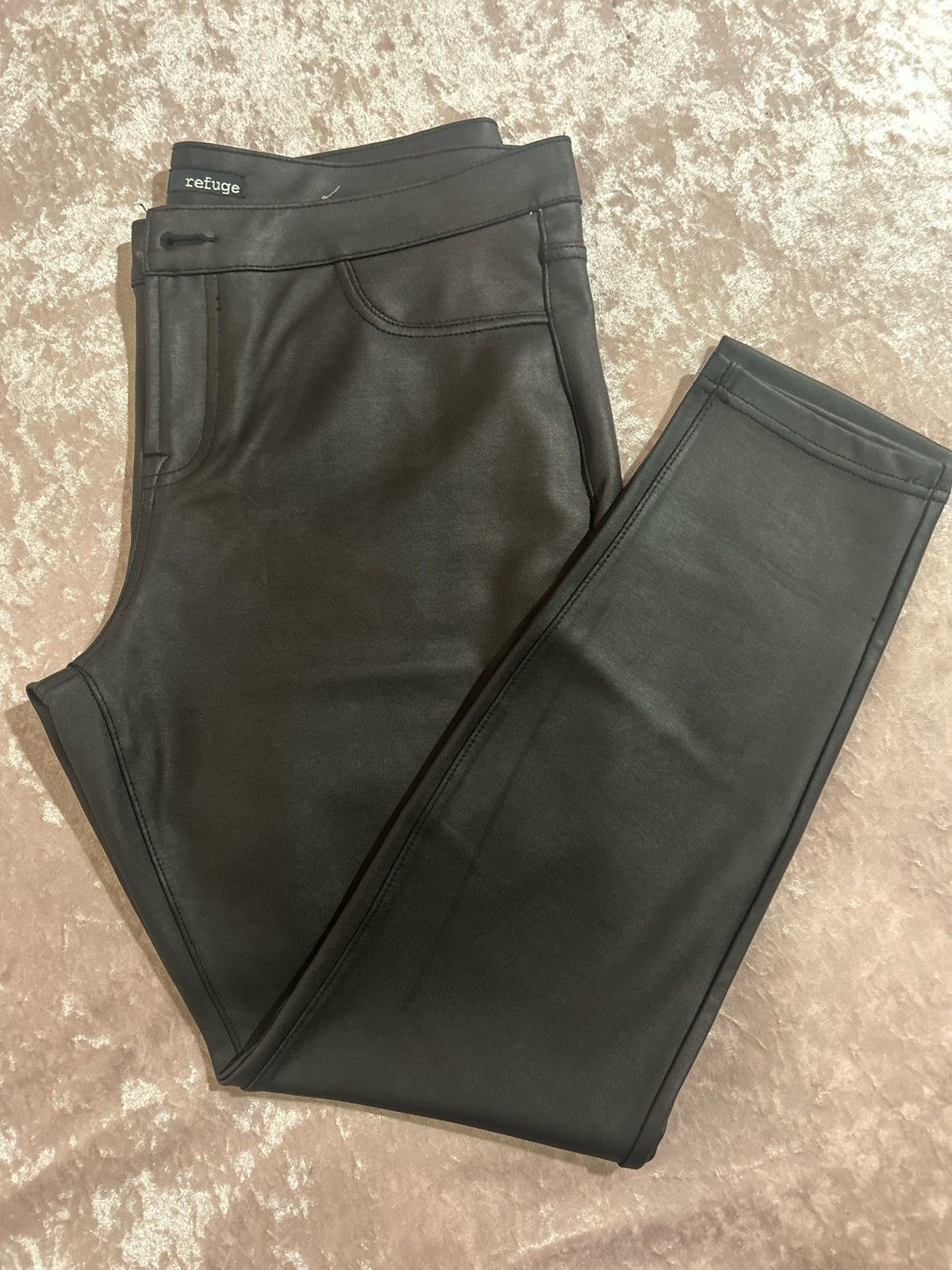 Other Refuge black faux leather pants/leggings Size 36" / US 14 / IT 50 - 1 Thumbnail