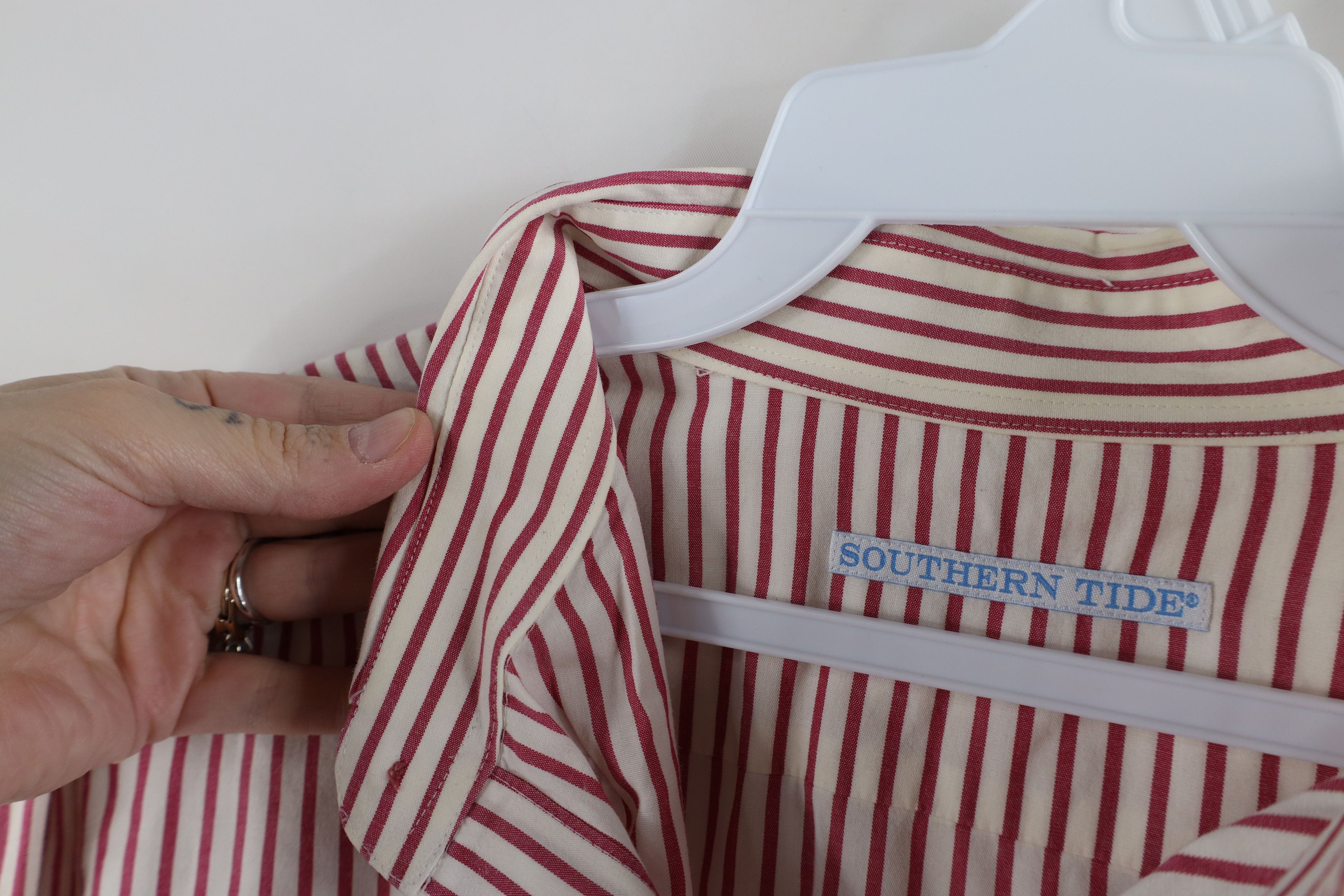 Southern Tide × Vintage Southern Tide Fish Logo Striped Oxford Button Down Shirt Size US L / EU 52-54 / 3 - 8 Thumbnail
