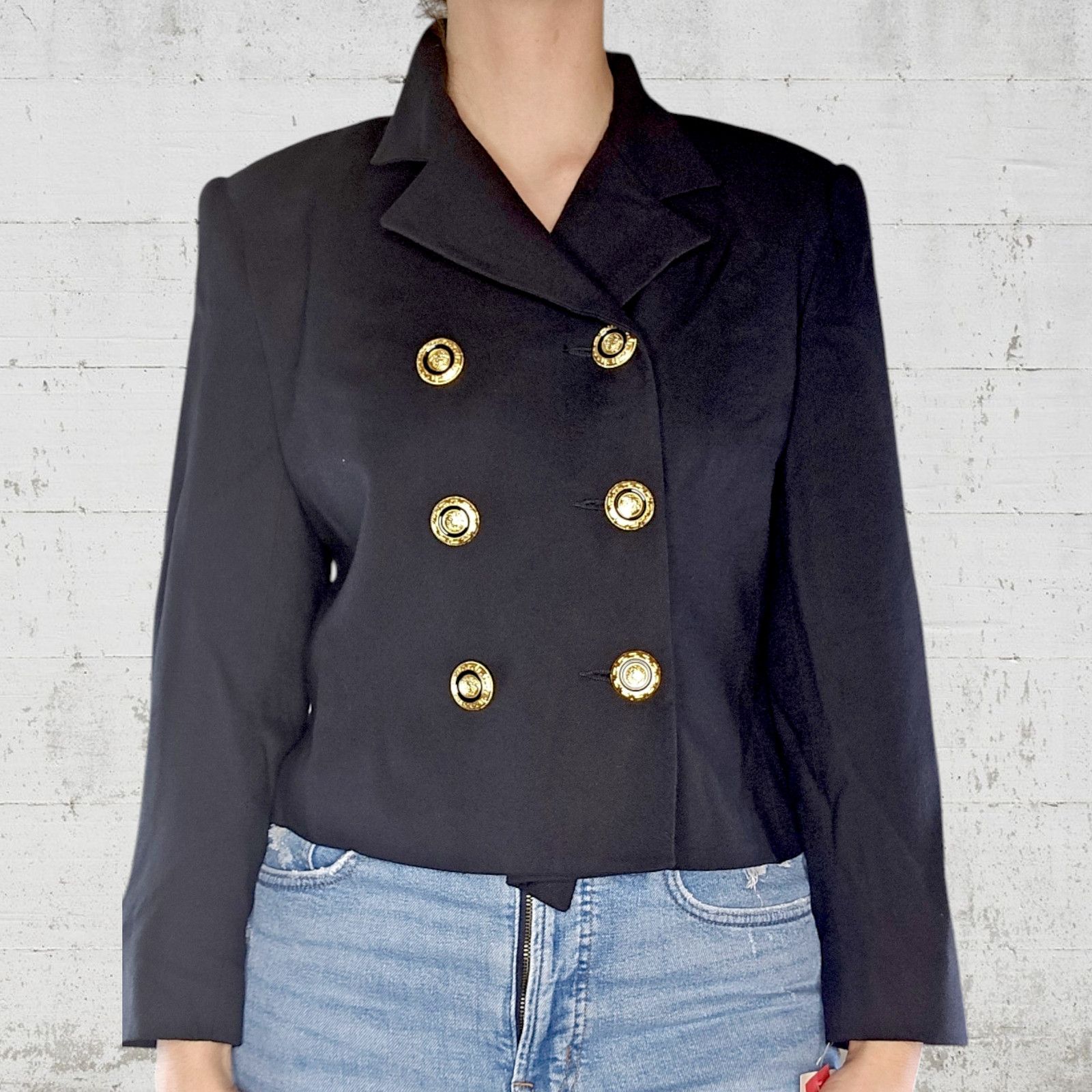 Oleg Cassini Vintage Black Double Breasted Blazer Size 8 Size M / US 6-8 / IT 42-44 - 3 Thumbnail