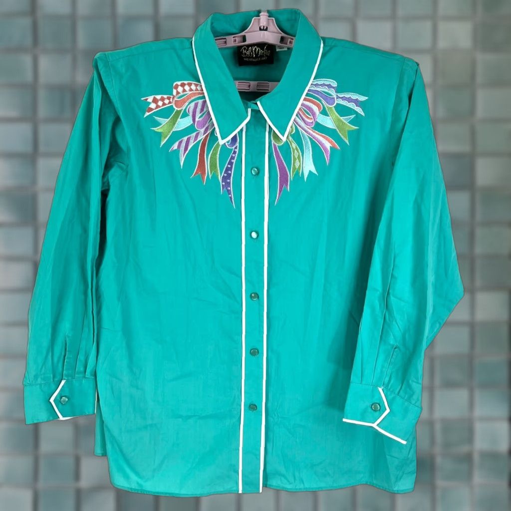 Bob Mackie VINTAGE Bob Mackie Wearable Art Button Up Shirt Embroidered Womens Size 1X Size XL / US 12-14 / IT 48-50 - 1 Thumbnail