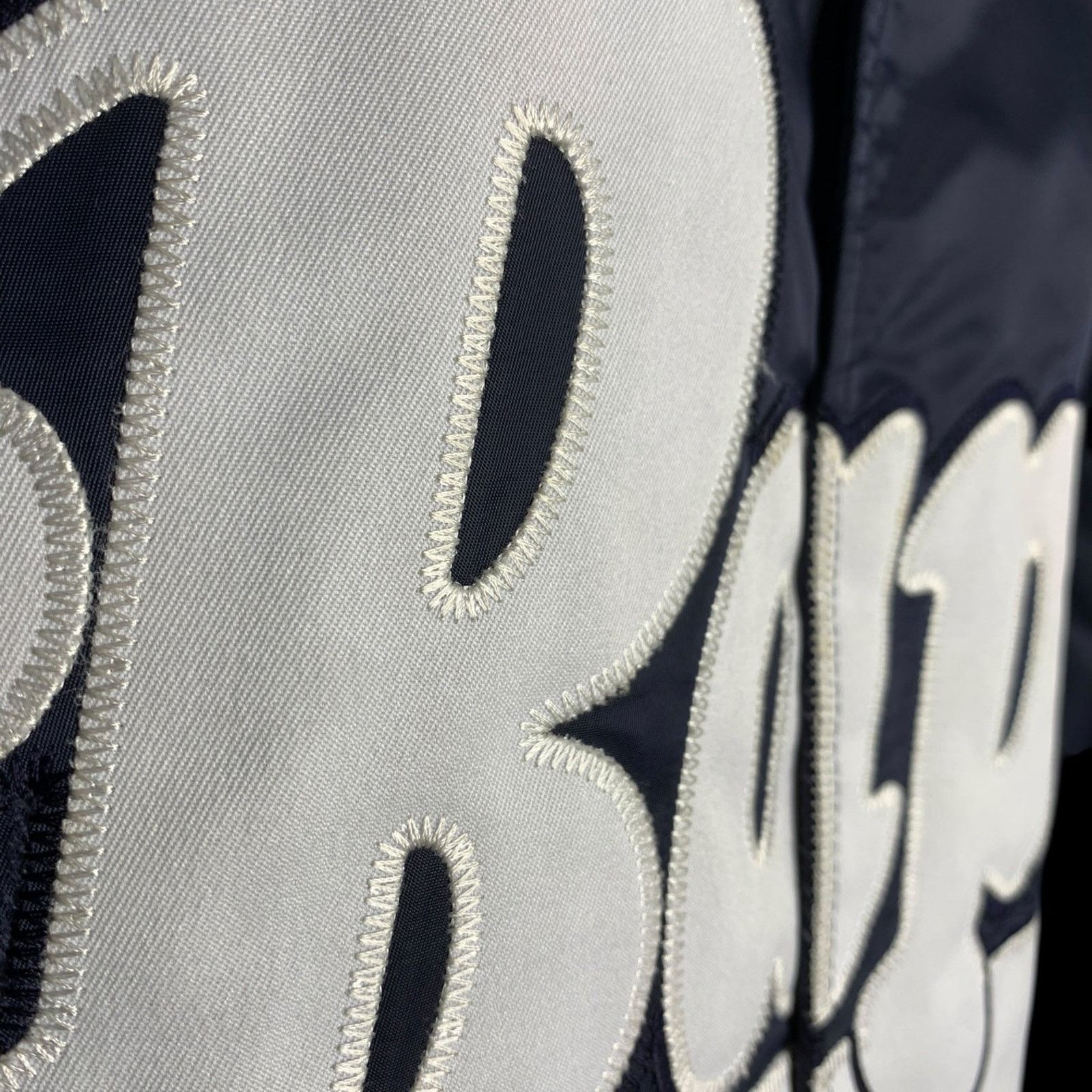 Bape OG Script Logo Nylon Stadium Jacket (Navy Blue) Size US L / EU 52-54 / 3 - 4 Thumbnail