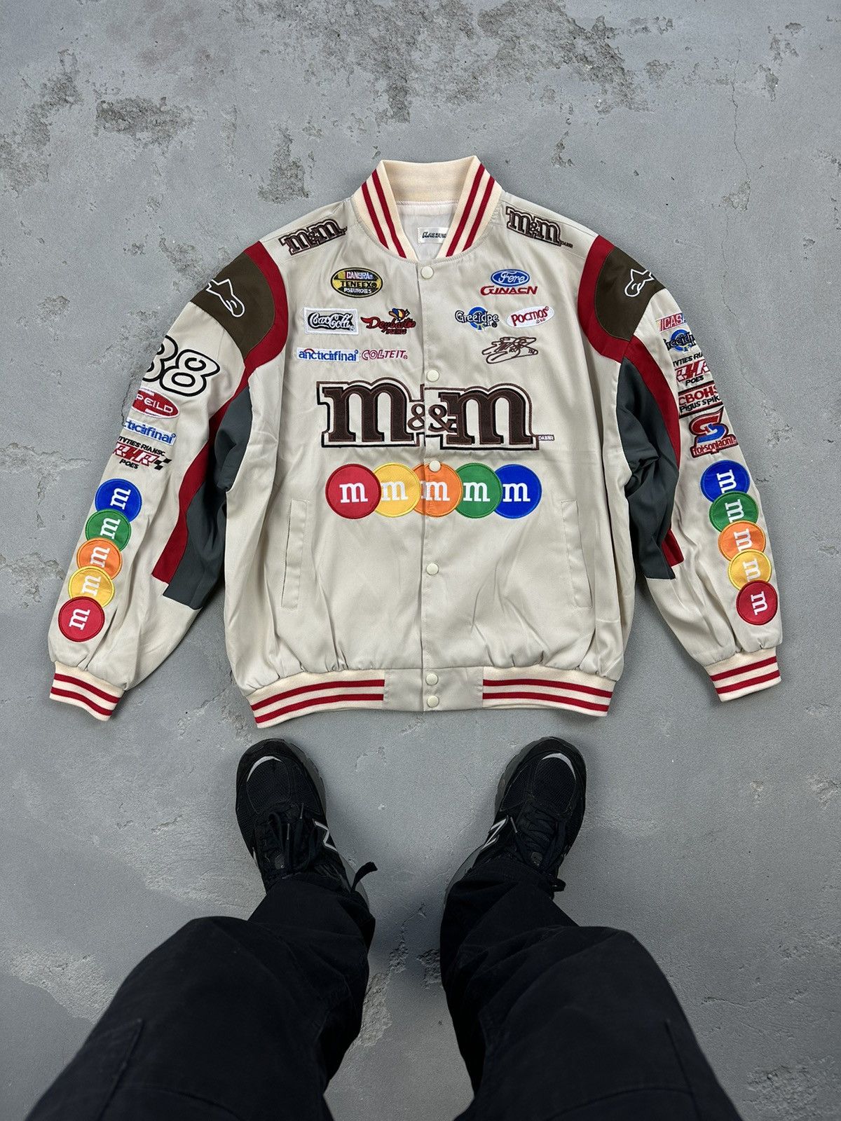 image of Formula Uno x Moto M&ms Vintage Racing Jacket Moto in Cream, Men's (Size Medium)