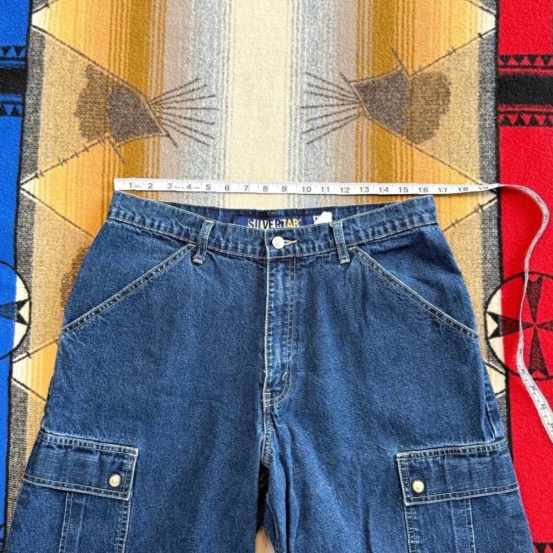 Levi's VINTAGE Levi’s Silvertab Denim Short (Size 33) Baggy Y2K Hip Hop Skater Men Short - Blue, Regular Fit, Zip Closure Size US 33 - 7 Thumbnail