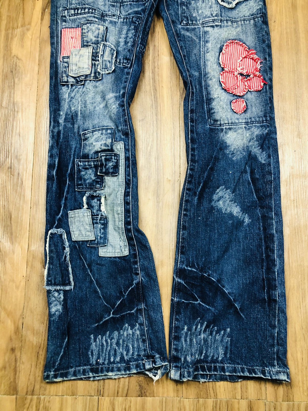 Other Ripped Patch Design Jeans (35) Size US 32 / EU 48 - 4 Thumbnail
