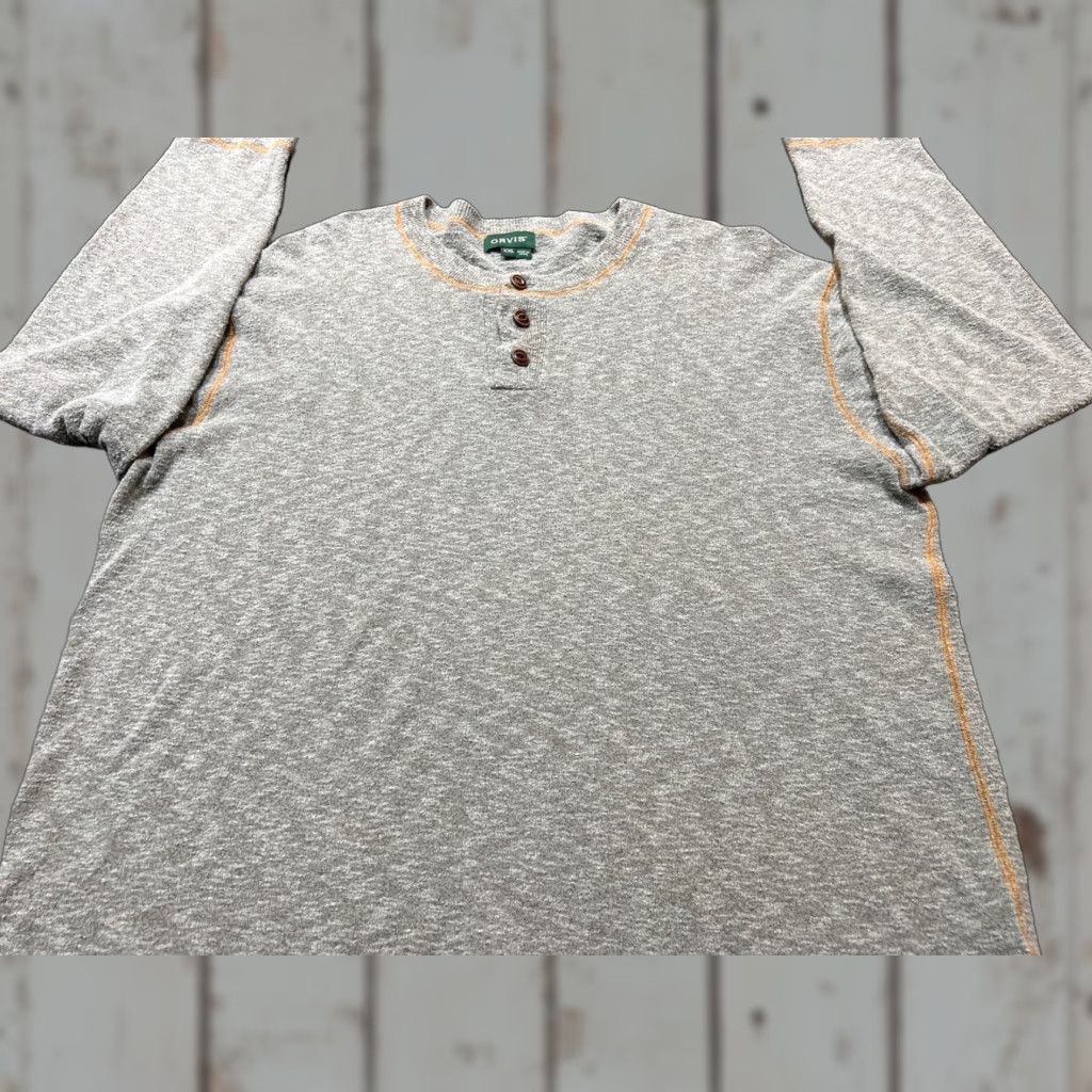 Orvis Orvis Sweater Shirt Men 2XL Gray Henley Knit Cotton Long Sleeve Classic Henley Neck Casual All Seasons Mens 2XL Size US XXL / EU 58 / 5 - 1 Thumbnail