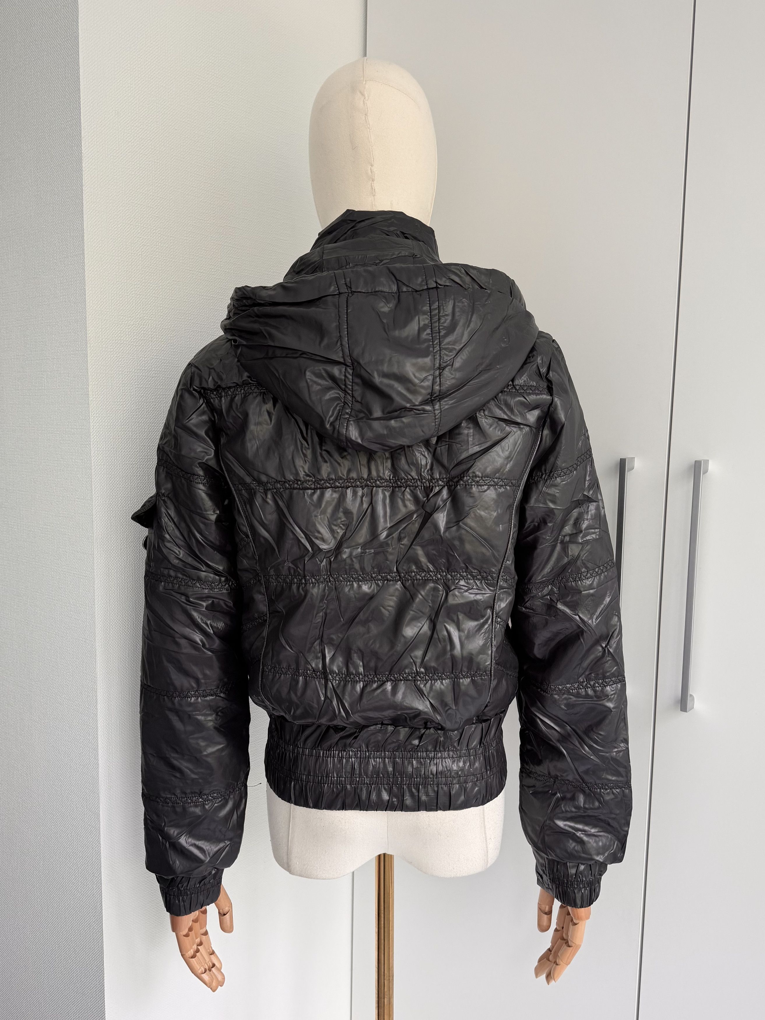 Japanese Brand Black Y2K Cropped Moto Jacket Women S Utility Biker Coat Size S / US 4 / IT 40 - 5 Thumbnail