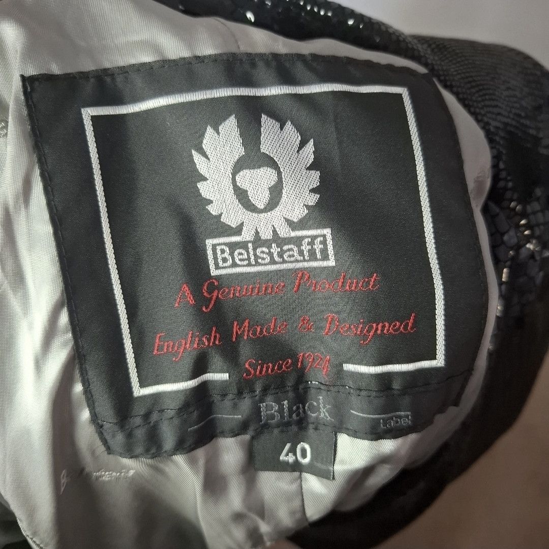 Belstaff BELSTAFF Black Leather Snakeskin Belted Biker Jacket Size Size S / US 4 / IT 40 - 5 Thumbnail