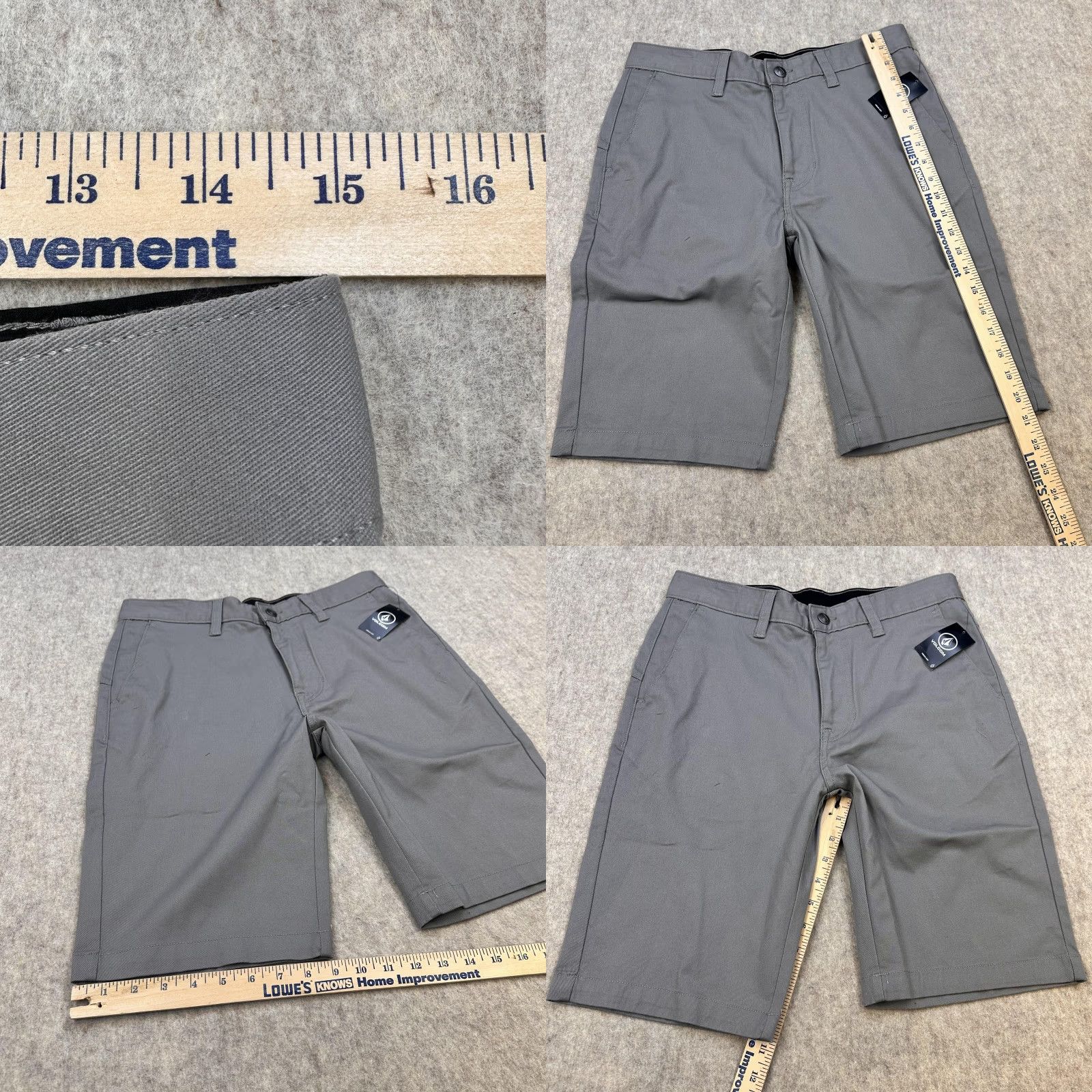 Volcom Volcom Shorts Mens 29 Gray Chino Casual Stretch Flat Front NWT A09117V3 Size US 29 - 8 Thumbnail