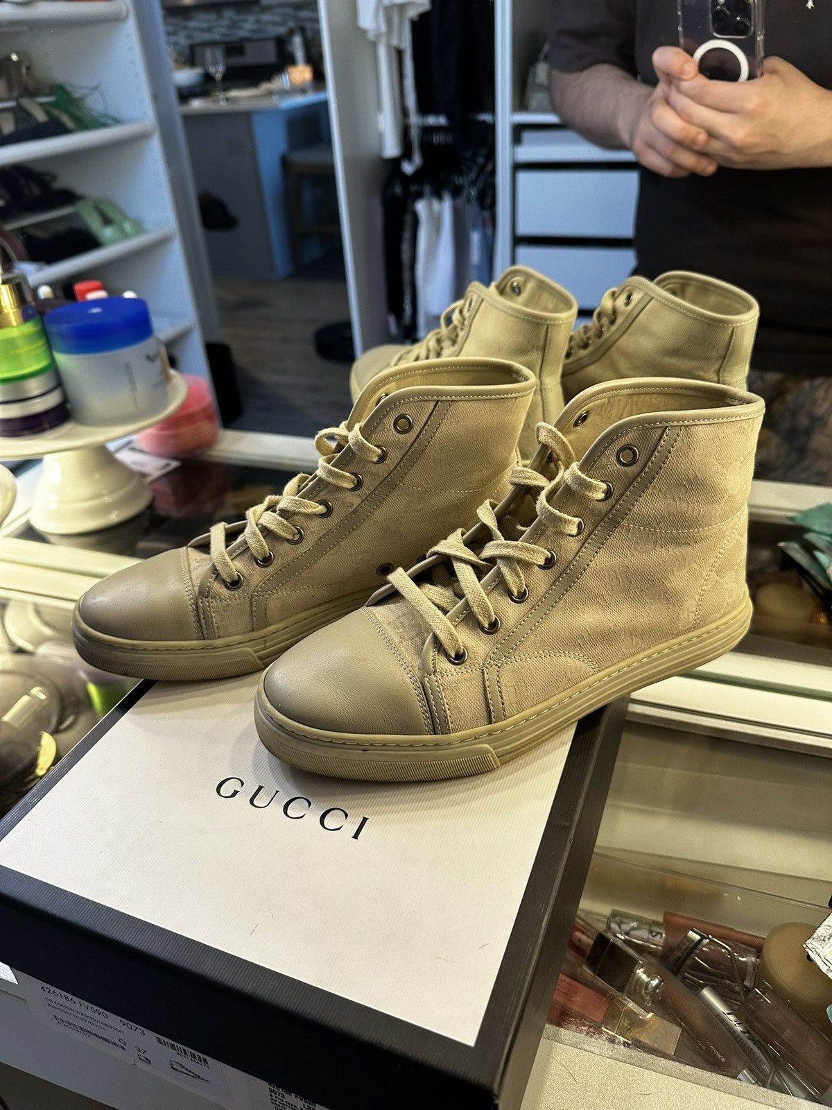 Gucci Gucci GG Canvas Aged Sneakers Size US 7 / IT 37 - 2 Thumbnail