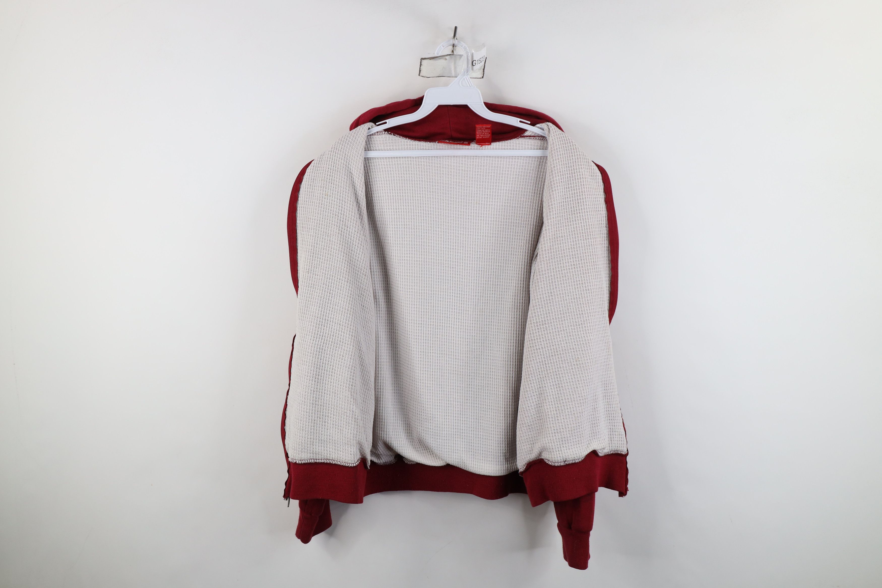 Vintage Vintage 90s Streetwear Waffle Knit Lined Hoodie Sweatshirt Size US M / EU 48-50 / 2 - 10 Thumbnail