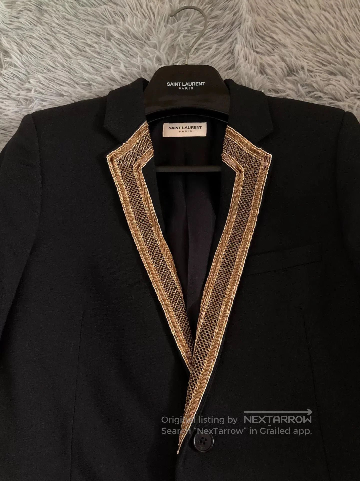 Saint Laurent Paris Saint Laurent Gold Thread Wool Blazer. Size US M / EU 48-50 / 2 - 2 Thumbnail