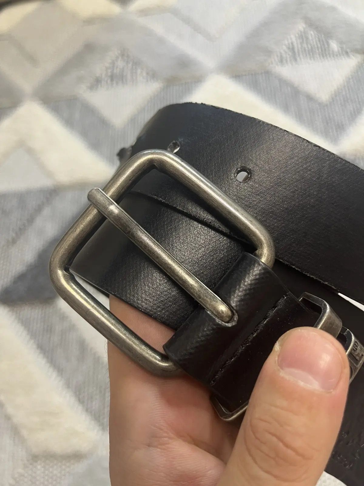 Kangol Vintage Kangol Black Leather Belt with Metal Logo Buckle Size ONE SIZE - 5 Thumbnail