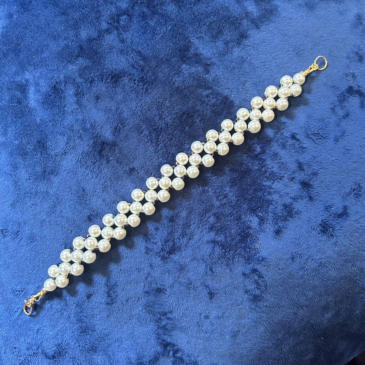 Handmade Handcrafted classic Czech glass pearl rainbow bracelet Size ONE SIZE - 4 Thumbnail