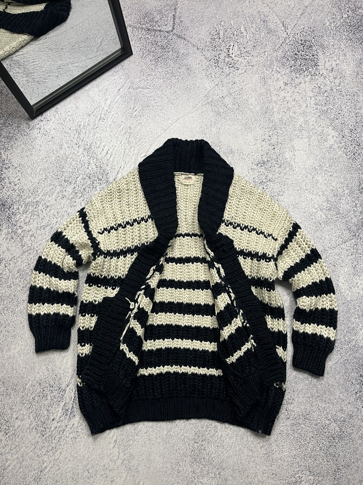 Women's Jean Paul Gaultier Lindex Wool Black White Cardigan