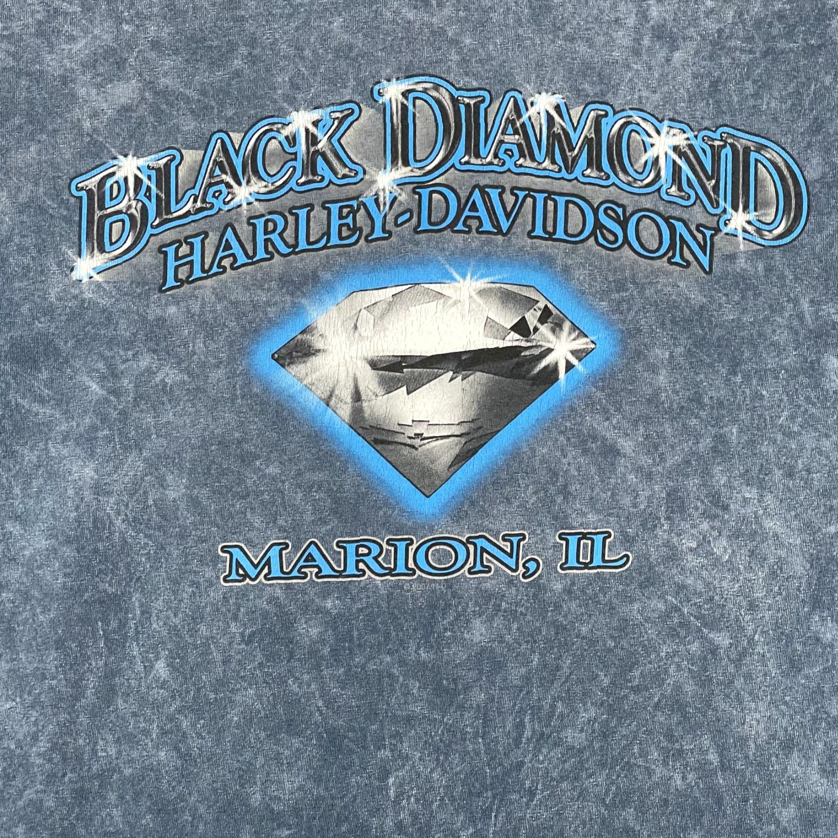 Harley Davidson Harley-Davidson Shirt Mens M Blue Skull Poker Marion IL Black Diamond Tee Size US M / EU 48-50 / 2 - 4 Thumbnail