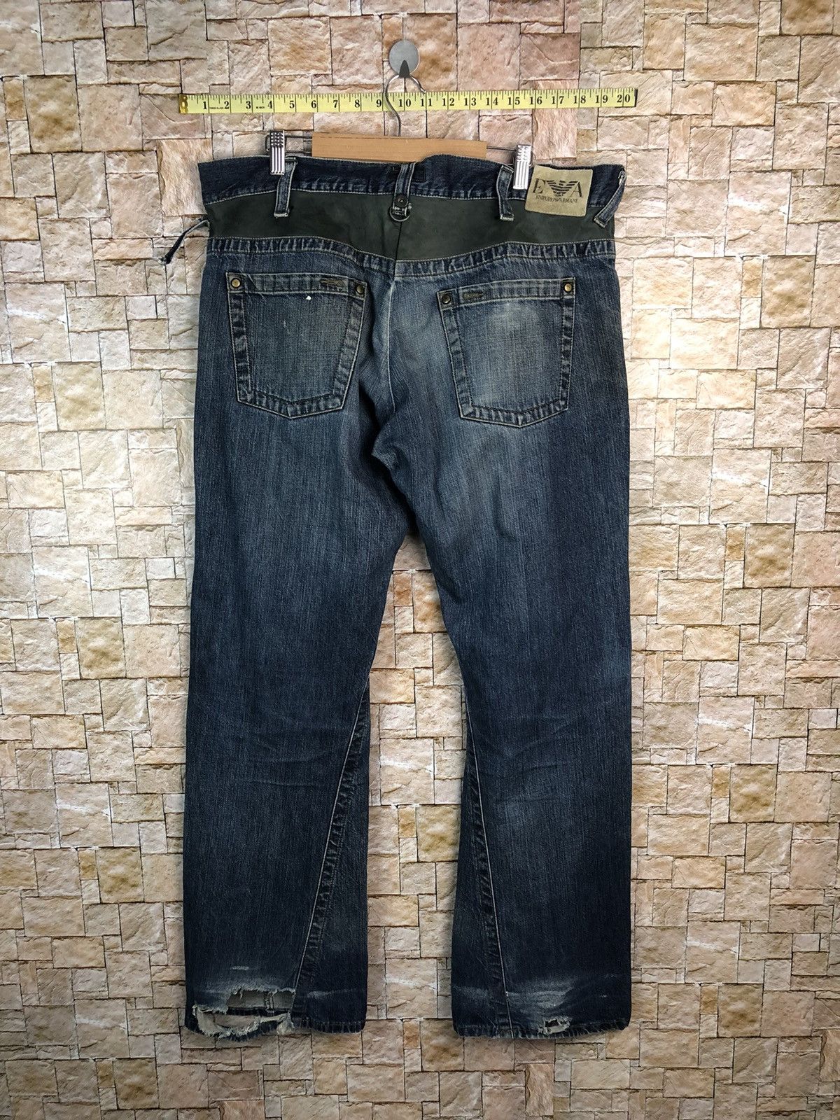 Emporio Armani Emporio Armani Blue ripped distressed Denim Pants #7582 Size US 40 / EU 56 - 11 Thumbnail