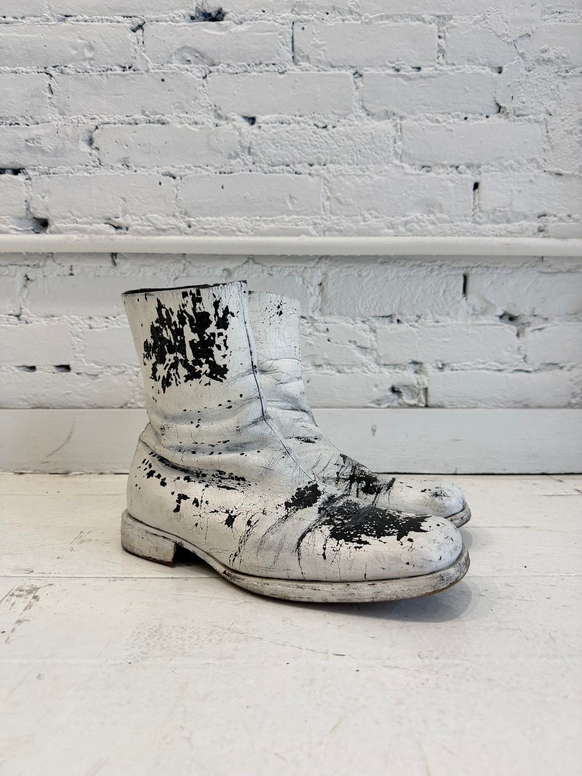 Maison Margiela 2002 MAISON MARTIN MARGIELA PAINTED SQUARE TOE BOOTS Size US 10 / EU 43 - 1 Thumbnail