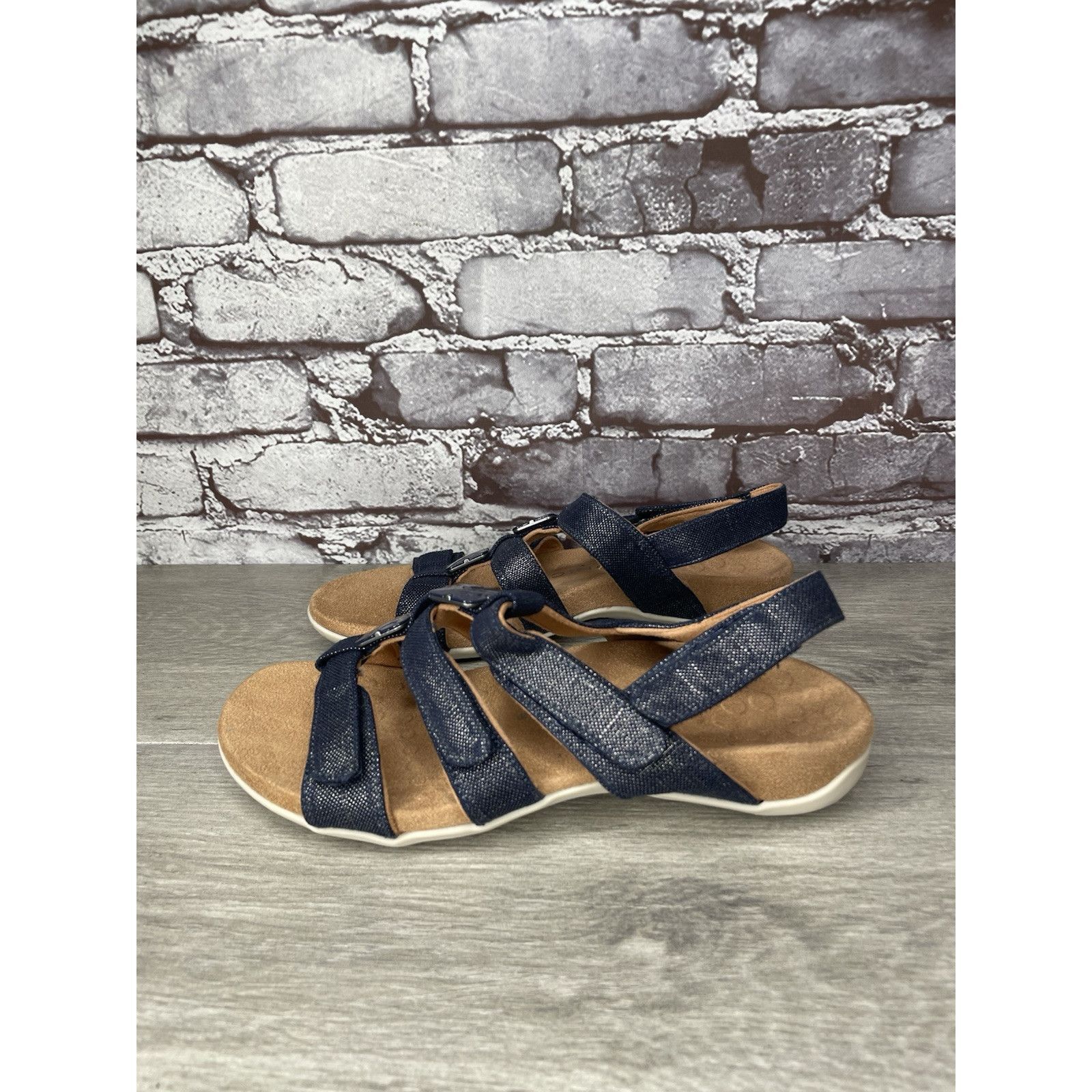 Etonic Vionic Amber Navy Blue Synthetic Adjustable Strappy Sandals Size US 7 / IT 37 - 1 Thumbnail
