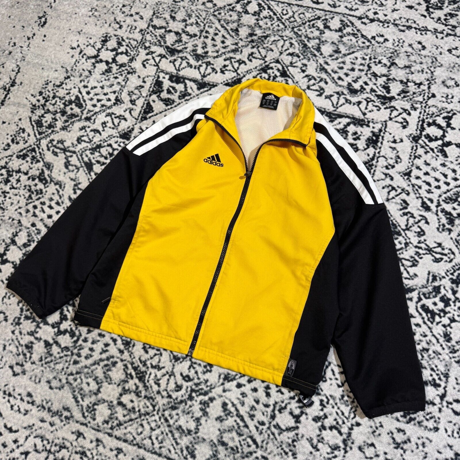 Adidas Adidas Unisex Yellow Polyester Jacket Size XXS Tracksuit Size US XXS / EU 40 - 2 Thumbnail