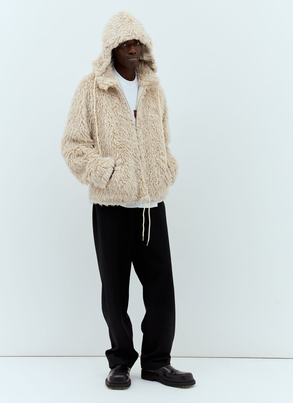 Marni o1w1db10625 Fuzzy Knit Jacket in Beige Size US S / EU 44-46 / 1 - 2 Thumbnail