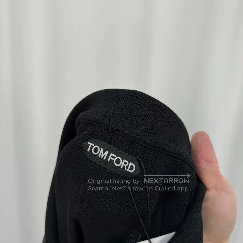 Tom Ford Tom Ford Black Embroidered Letter 'P' Polo Short Sleeve Size US L / EU 52-54 / 3 - 6 Thumbnail