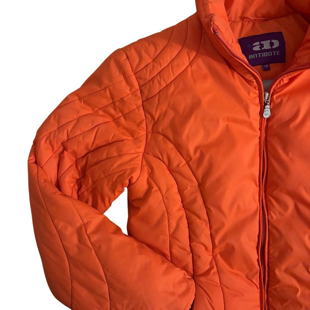 Other Authentic Y2K Antidote Vibrant Orange Quilted Puffer Jacket Size L / US 10 / IT 46 - 3 Thumbnail
