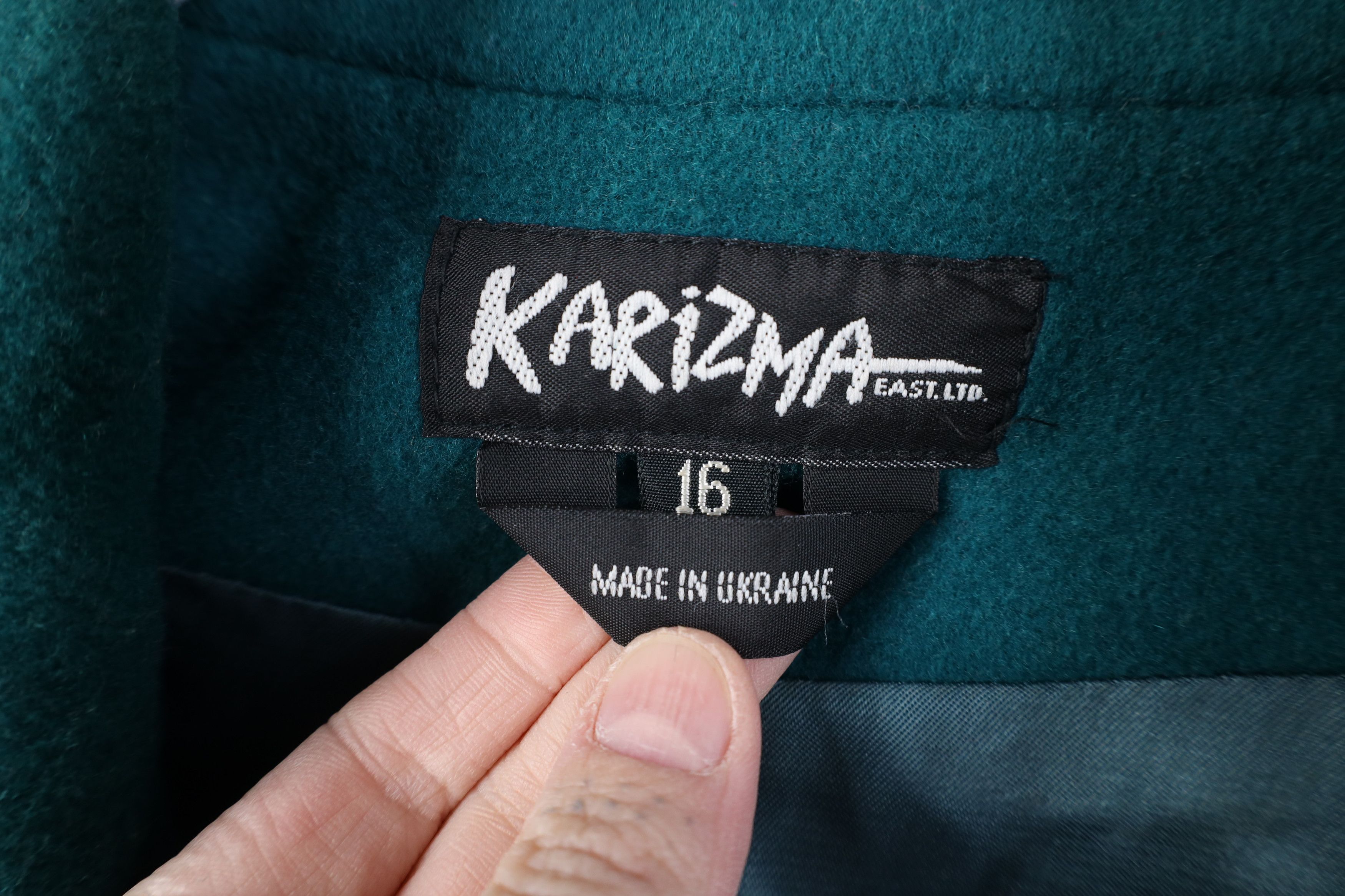 Vintage Vintage 90s Streetwear Heavy Pure Wool Overcoat Jacket Teal Size XXL / US 16-18 / IT 52-54 - 7 Thumbnail