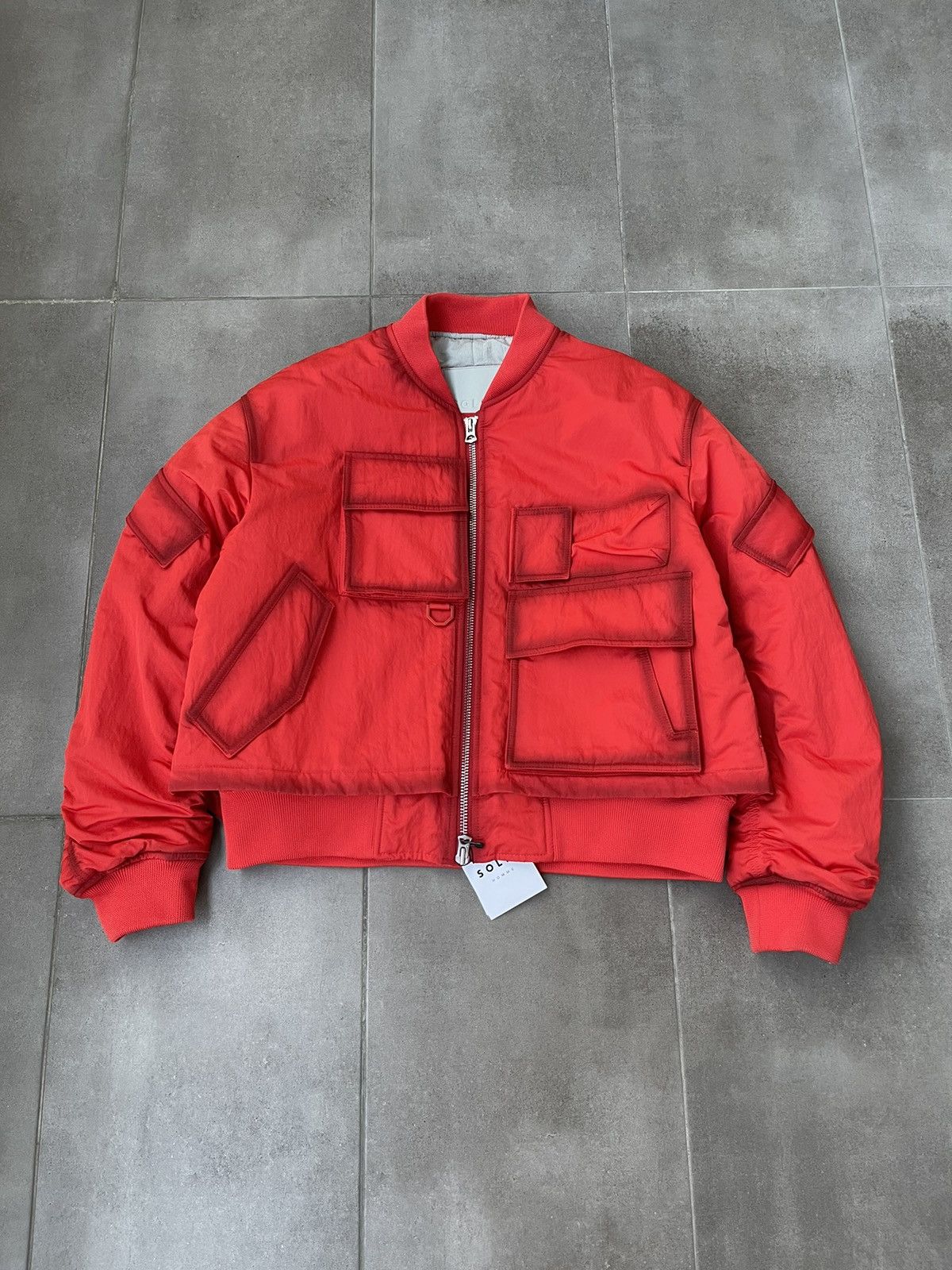 Solid Homme × Wooyoungmi !DS! SS23 Solid Homme Red Multipocket Bomber Size US M / EU 48-50 / 2 - 1 Thumbnail