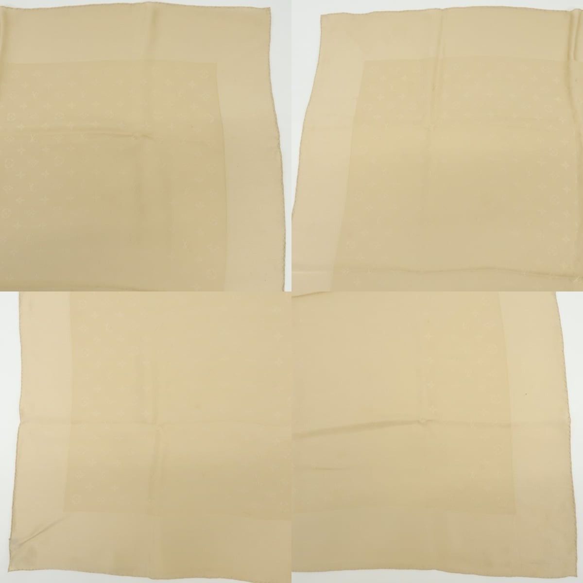 Louis Vuitton Louis Vuitton Monogram Silk Scarf Beige Size ONE SIZE - 3 Thumbnail