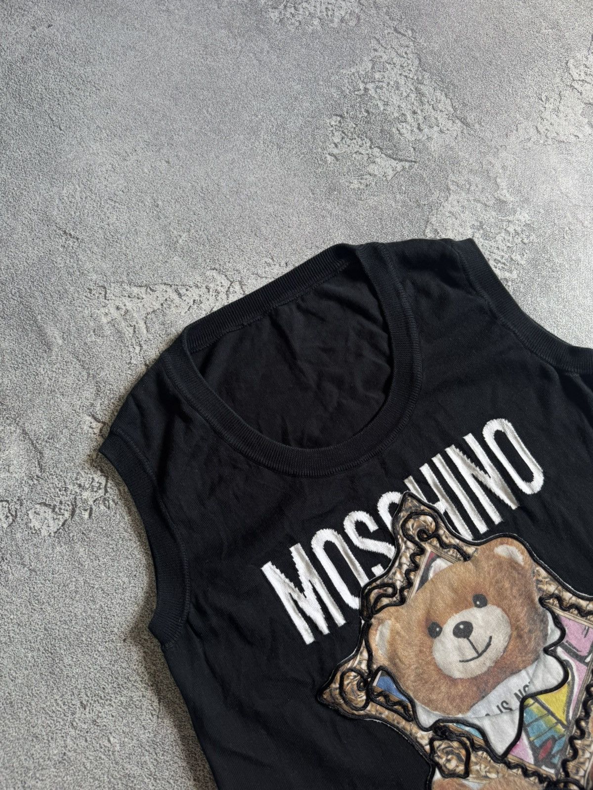 Moschino Mischino I42/D36/F38/USA8 big logo bear 🐻 knitwear vest Size M / US 6-8 / IT 42-44 - 2 Thumbnail