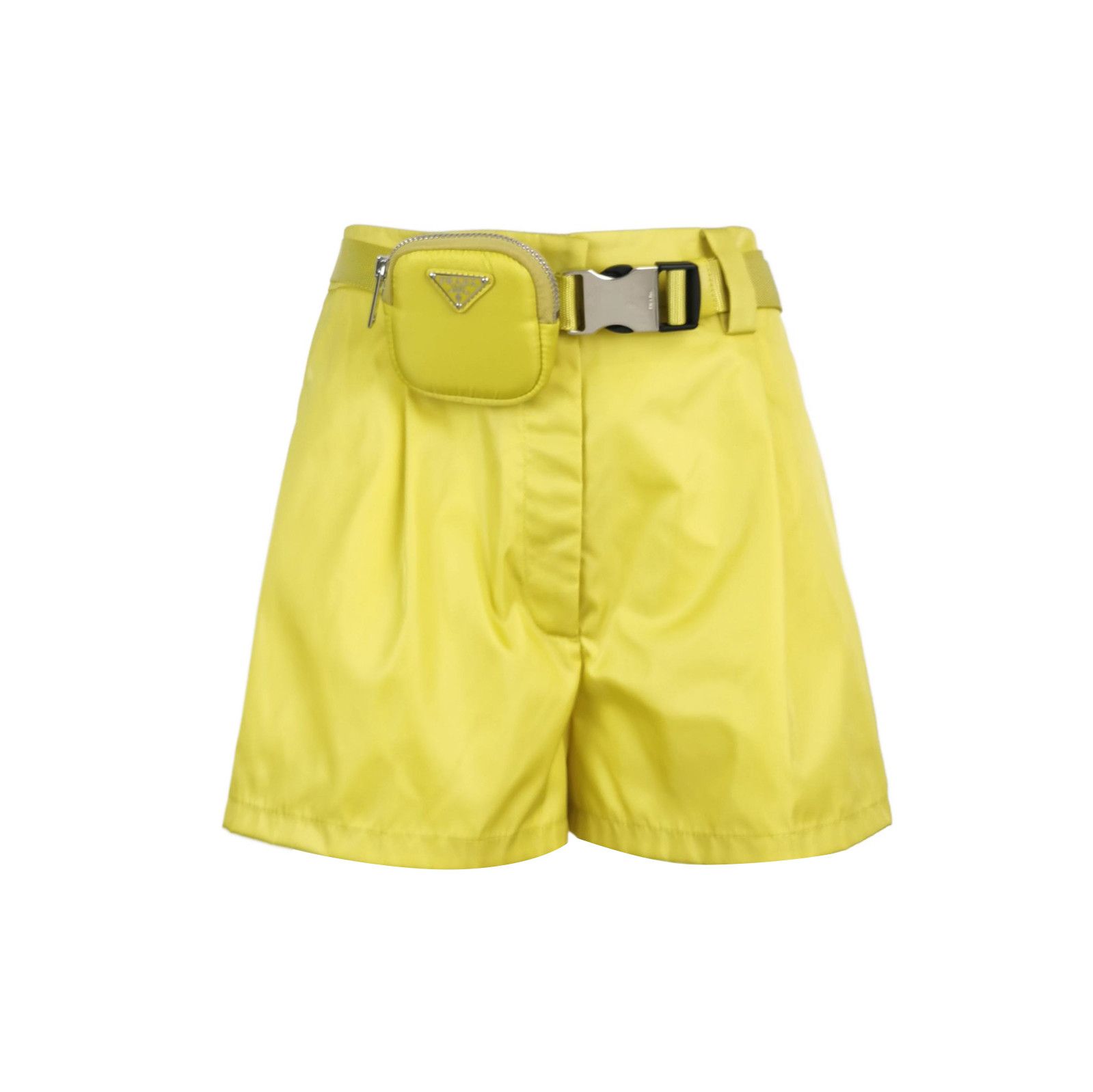 Prada Prada Yellow Belted Shorts with Pocket - dmc Size 38" / US 16 / IT 52 - 1 Thumbnail