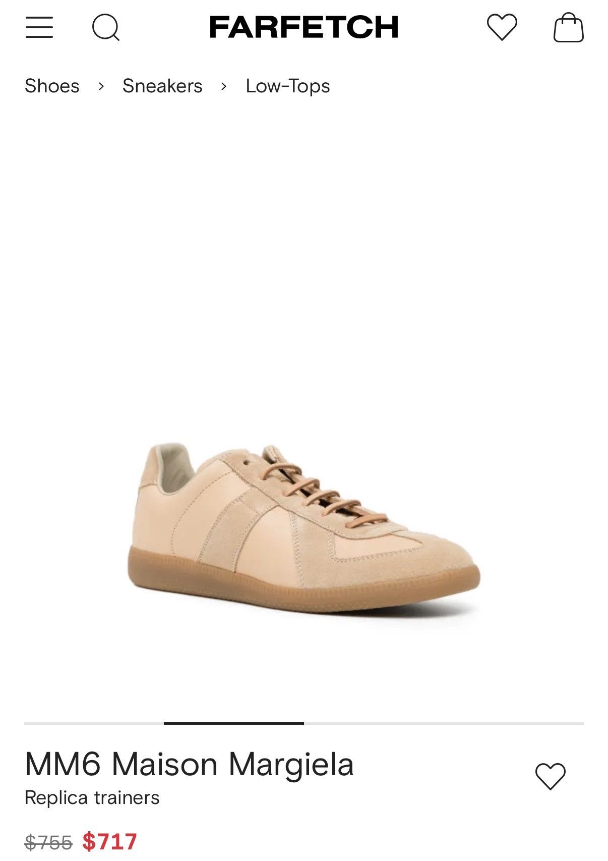 Maison Margiela Maison Margiela Natural Tan Leather Lace Gat Sneakers AW21 Size US 8 / EU 41 - 10 Thumbnail