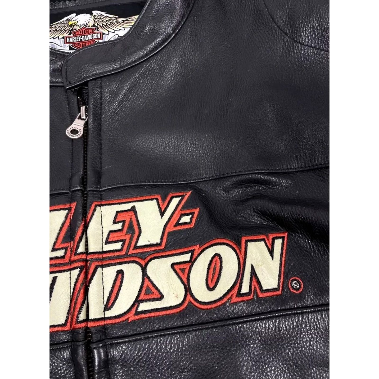 Harley Davidson VINTAGE Harley-Davidson Jacket Harley-Davidson Motorcycle Leather Jacket Biker 2XL Black Mens 90s Vintage Jacket Size US XXL / EU 58 / 5 - 7 Thumbnail