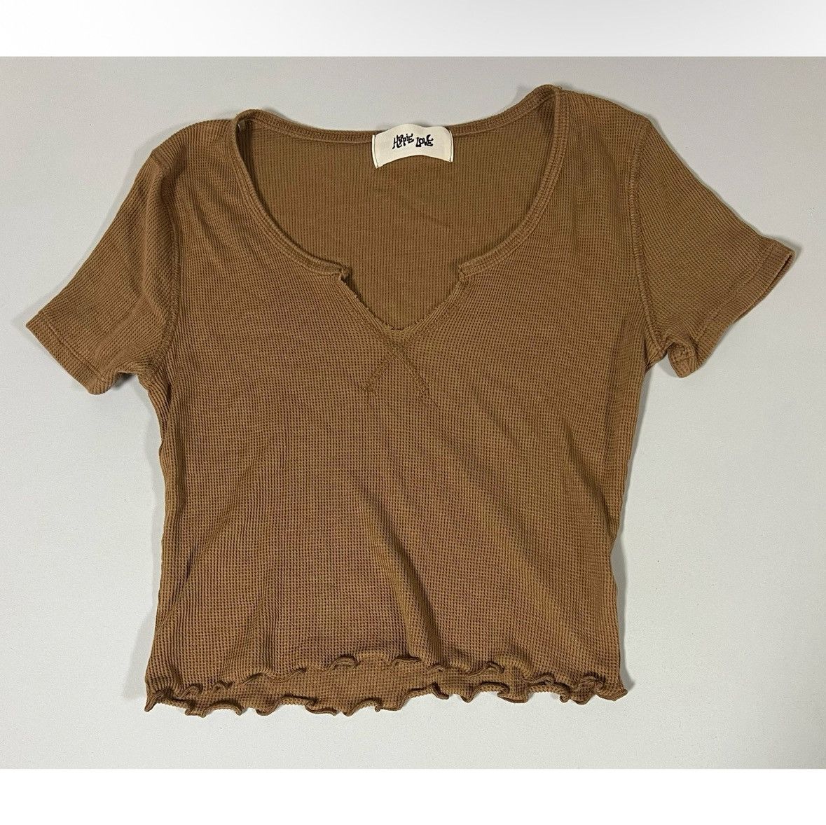 Haute Hippie Hippie Love Brown Beige V-Neck Shirt Top Blouse Tee Size S🤎✨ Size S / US 4 / IT 40 - 2 Thumbnail